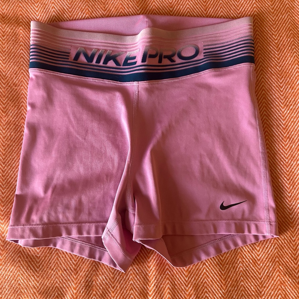Pink Nike pro spandex shorts